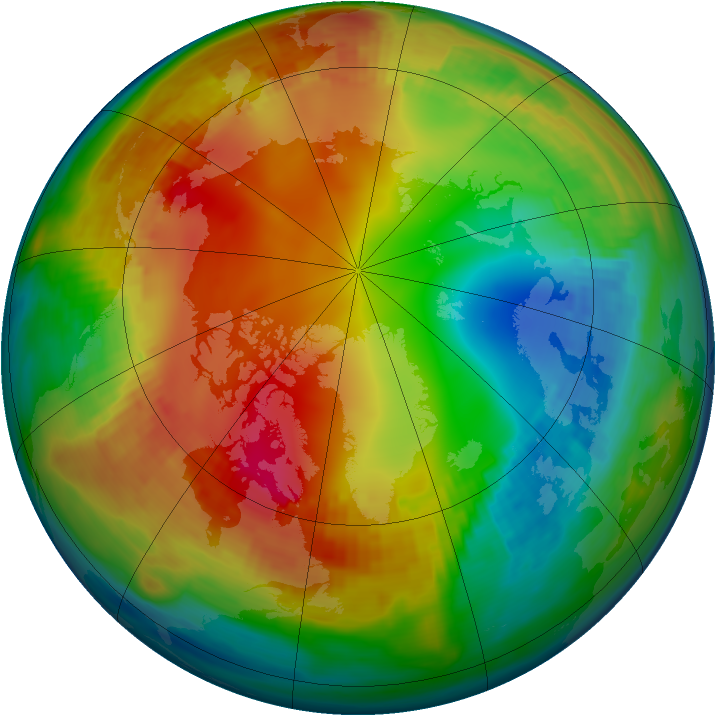 Arctic ozone map for 19 January 1987